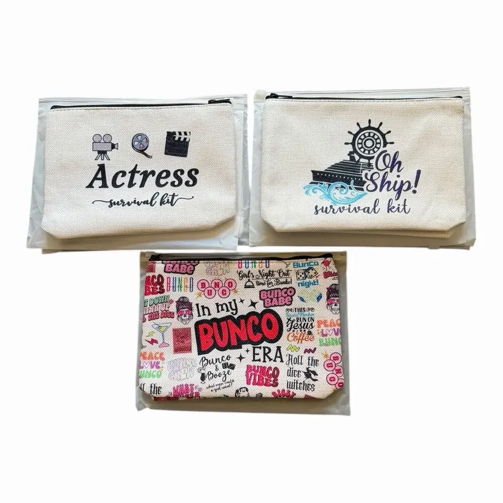 Bunco Gift Bag Bundle Funny Makeup Pouches Game Night Hostess Gift Set Lot